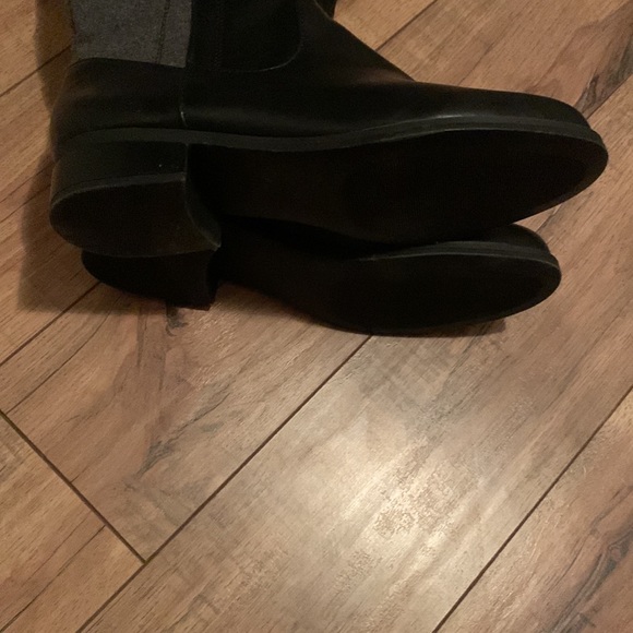 Black and grey tall vegan boots - Picture 4 of 14